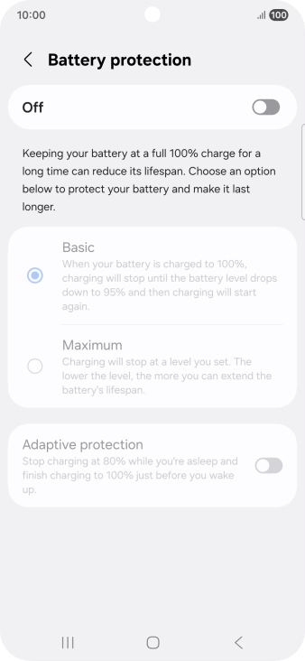 Press the indicator to turn the function on or off.