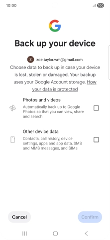 Press the fields next to the required data types to select them.
