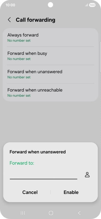 Key in +447836121121 and press Enable.