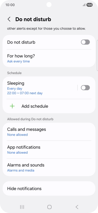Press the indicator next to 