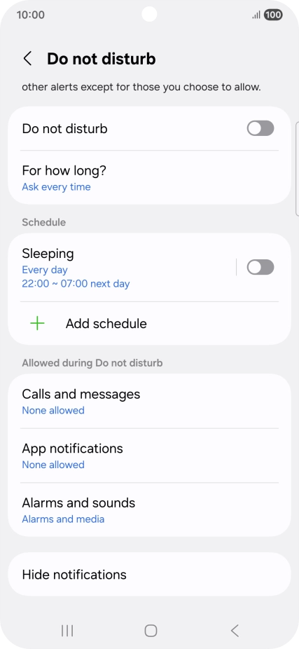Press the indicator next to 