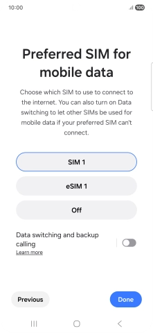 Press the required settings.