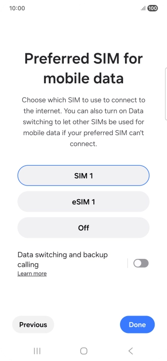 Press the required settings.
