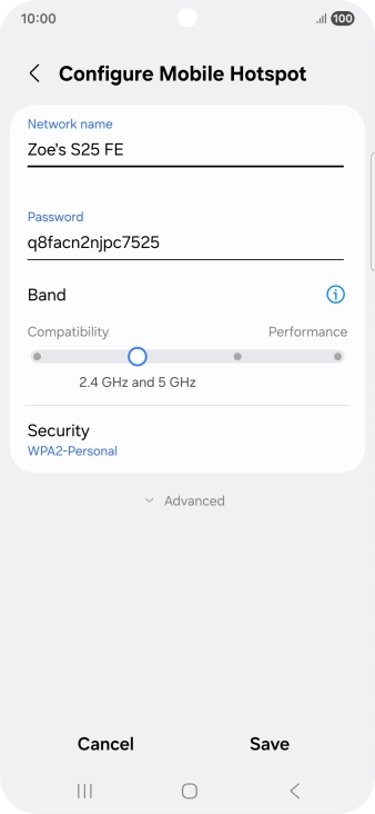 Press the field below 