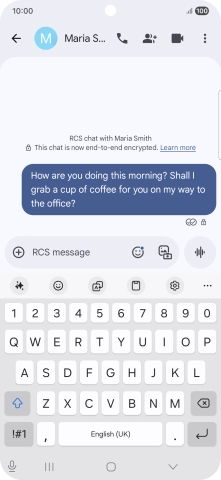 Start a conversation and press the AI icon.