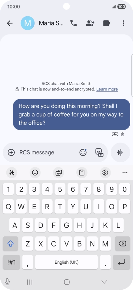 Start a conversation and press the AI icon.