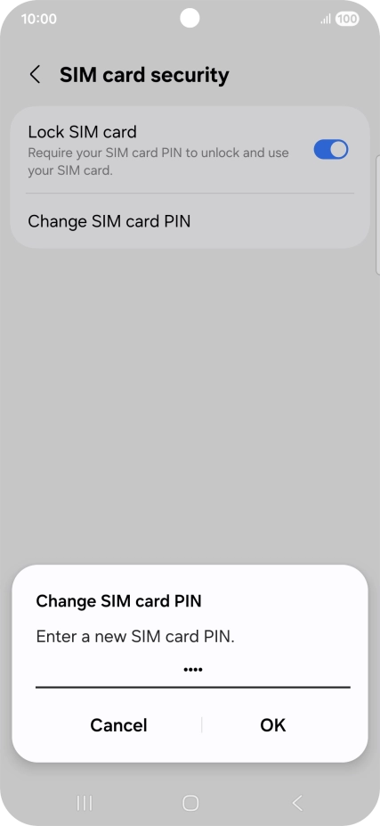 Key in a new four-digit PIN and press OK.