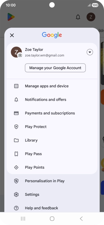 Press Manage apps and device.