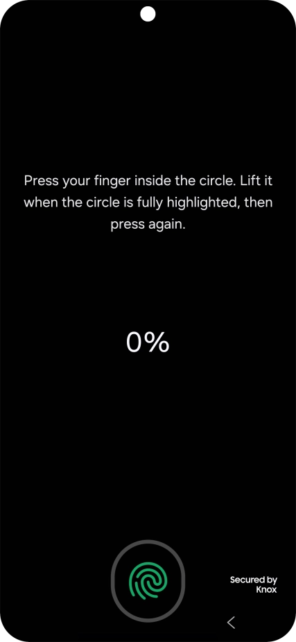 Follow the instructions on the screen to create the phone lock code using your fingerprint.
