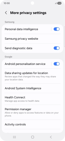 Press Permission manager.