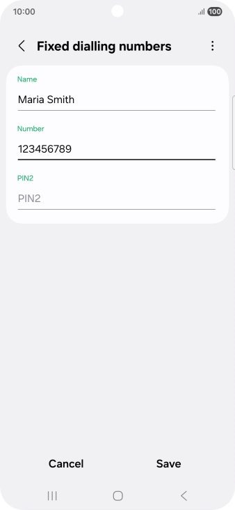 Press PIN2 and key in your PIN2. The default PIN2 is 1111.