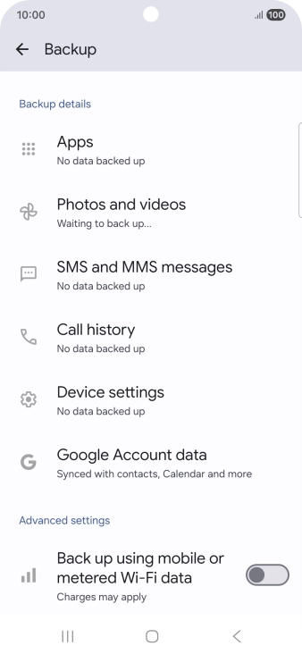 Press the indicator next to 