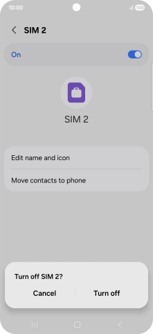 If you turn off use of the price plan, press Turn off.