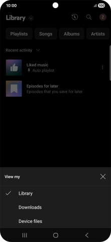 Press the required category and go to the required audio file.