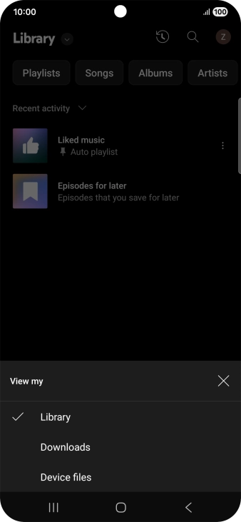 Press the required category and go to the required audio file.