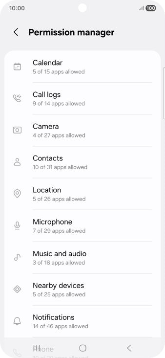 Press the required phone function.