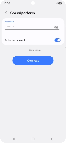 Key in the password for the Wi-Fi network and press Connect.