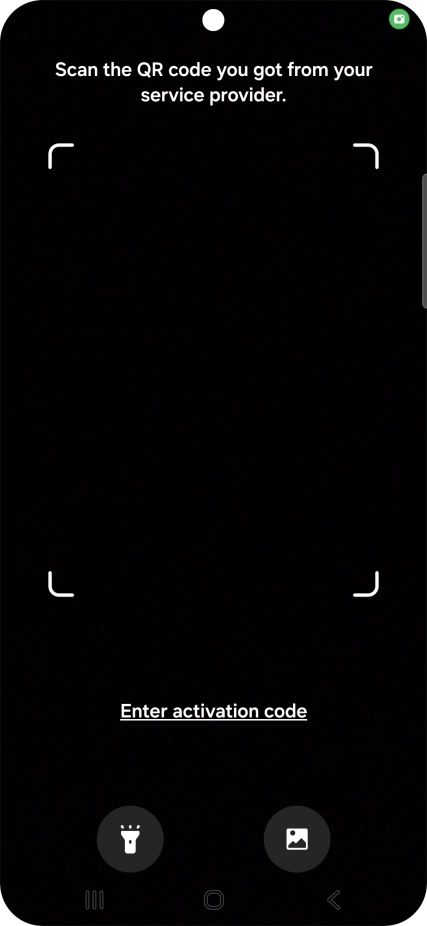 Place the QR code you've received inside the phone camera frame to scan the code. Your eSIM is transferred to your new phone over the internet.