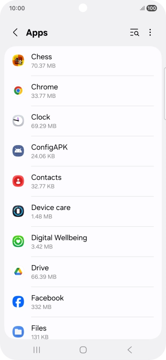 Press the required app.