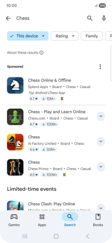 Press the required app.