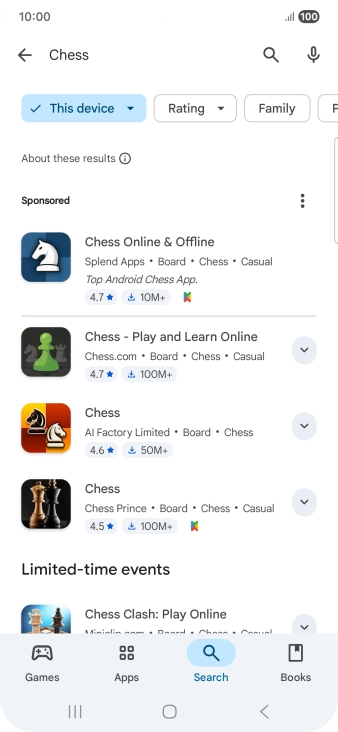 Press the required app.