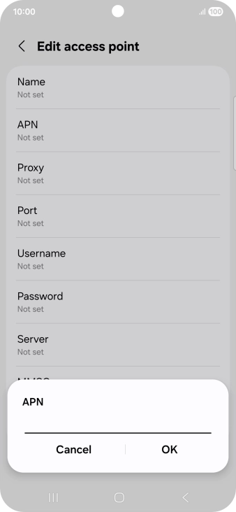 Key in wap.vodafone.co.uk and press OK.