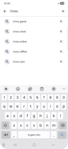 Key in the name or subject of the required app and press the search icon.