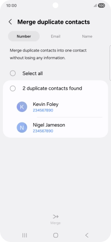 Press the field next to the required number.