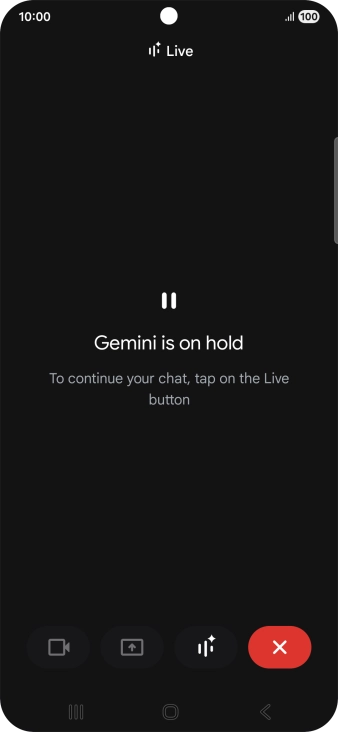 To resume the conversation, press the resume icon.