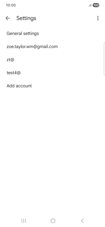Press the required email account.