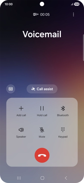Press the end call icon.