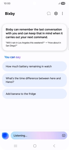 Say, in your own words, what you would like your phone to do, e.g.: OPEN [app], CALL [contact], SEARCH THE WEB FOR [information].