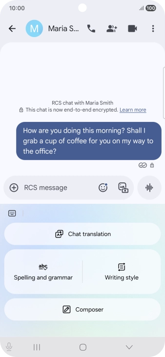 Press Chat translation.