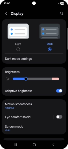 Press Dark mode settings.