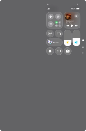 Press the flight mode icon to turn the function on or off. Press the flight mode icon to turn the function on or off.