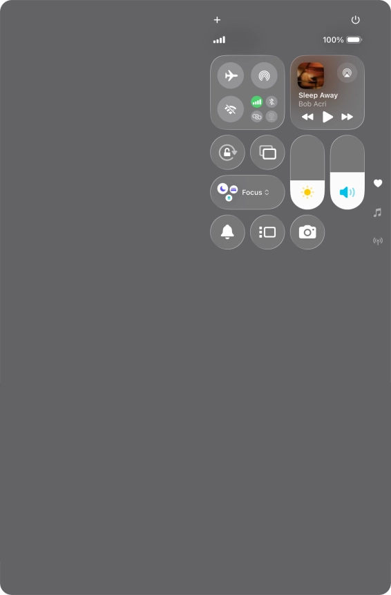 Press the flight mode icon to turn the function on or off. Press the flight mode icon to turn the function on or off.