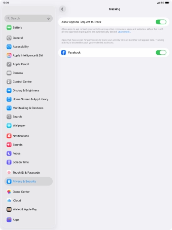 Press the indicator next to 