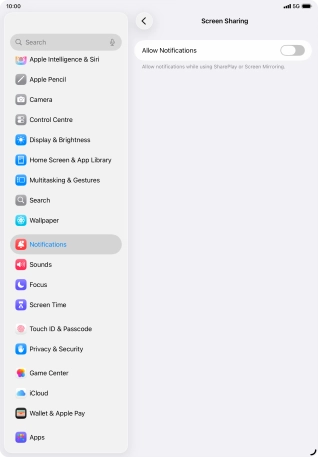 Press the indicator next to 