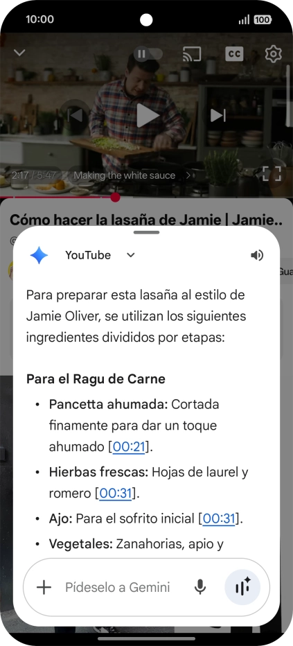 La respuesta de Gemini a tu pregunta se visualiza ahora en la pantalla.