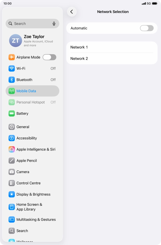 If you turn off the function, press the required network. If you turn off the function, press the required network.