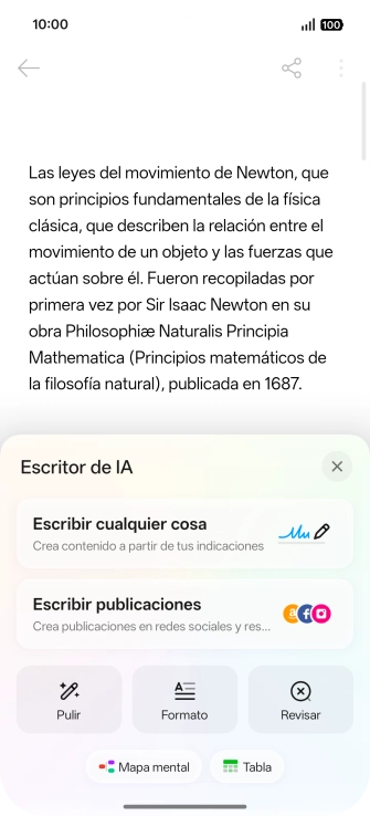 Pulsa el ajuste deseado y sigue las instrucciones de la pantalla.