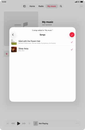 Press the confirm icon.