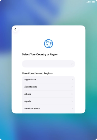 Press the required country or area.
