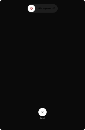 Press and drag the power off icon right. Press and drag the power off icon right.