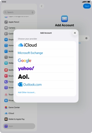 Press Add Other Account....