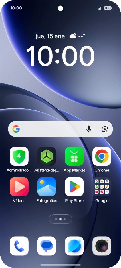 Desliza el dedo hacia abajo desde la parte superior derecha de la pantalla.