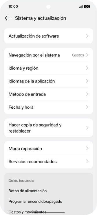 Pulsa Hacer copia de seguridad y restablecer.
