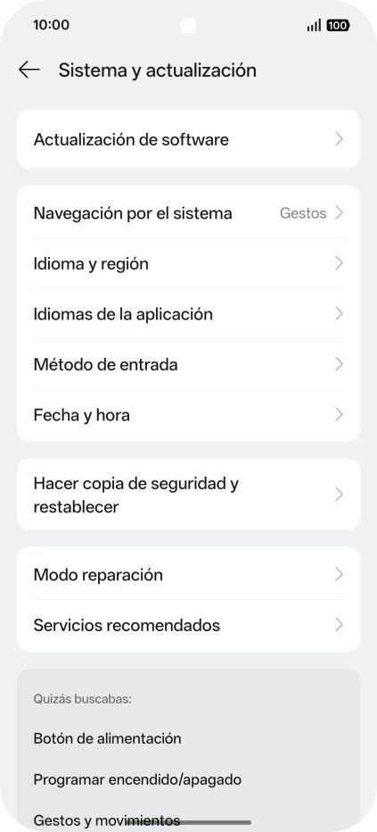 Pulsa Hacer copia de seguridad y restablecer.
