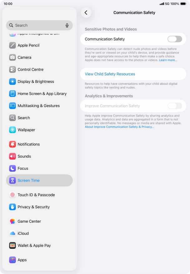 Press the indicator next to 