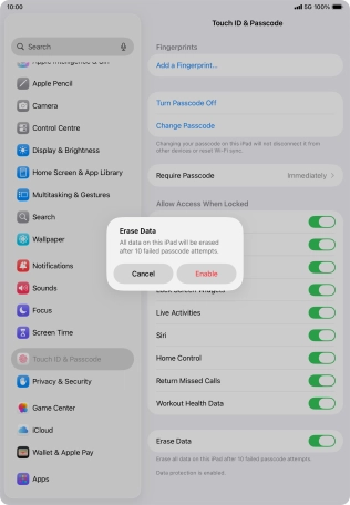 If you turn on the function, press Enable. If you turn on the function, press Enable.